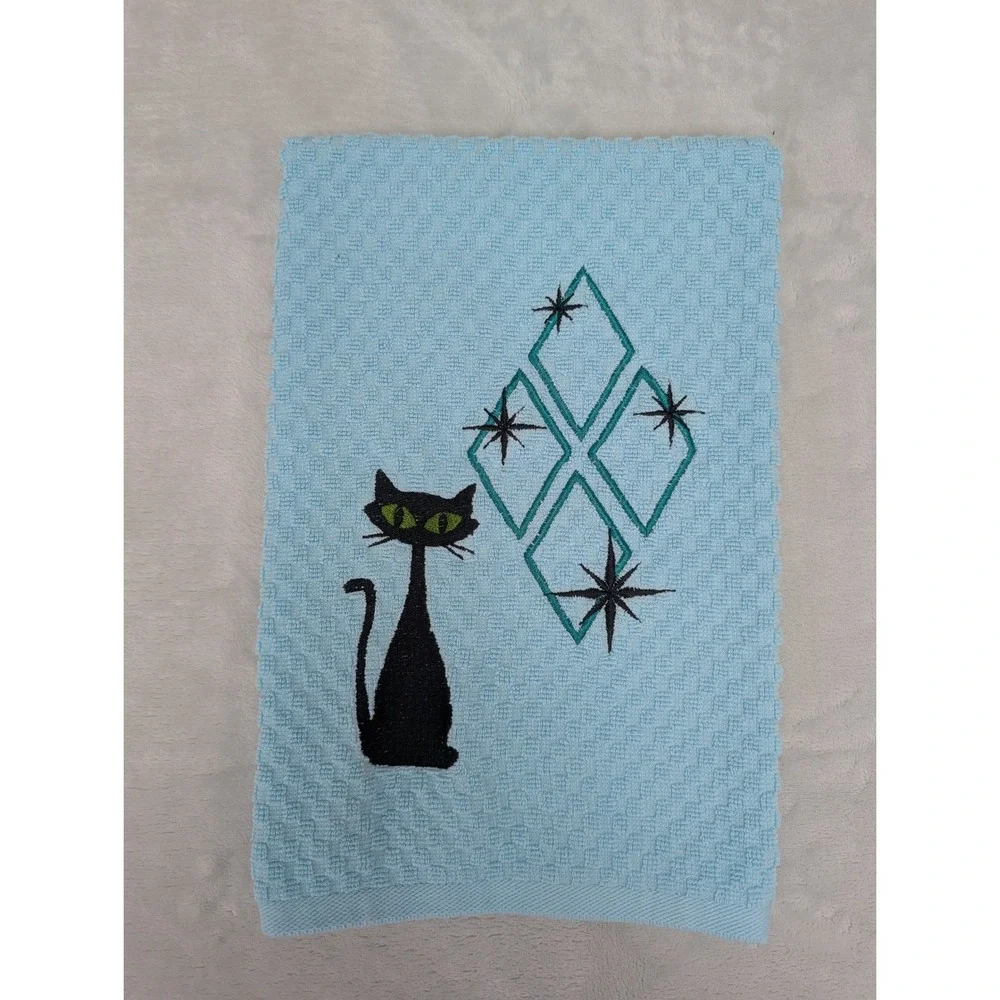 Mid Mod Cat Retro Mid Century Modern Atomic Kitchen Bath Hand Bar Towel